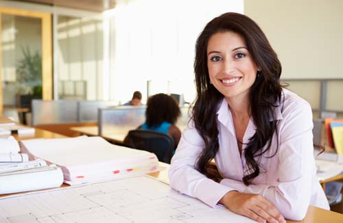 Business woman at her desk