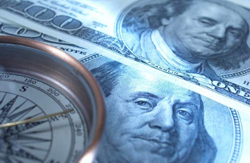 Benjamin Franklin on a $500 dollar bill front